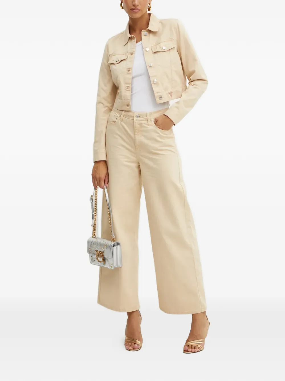 GUESS USA Jeans met logopatch - Beige