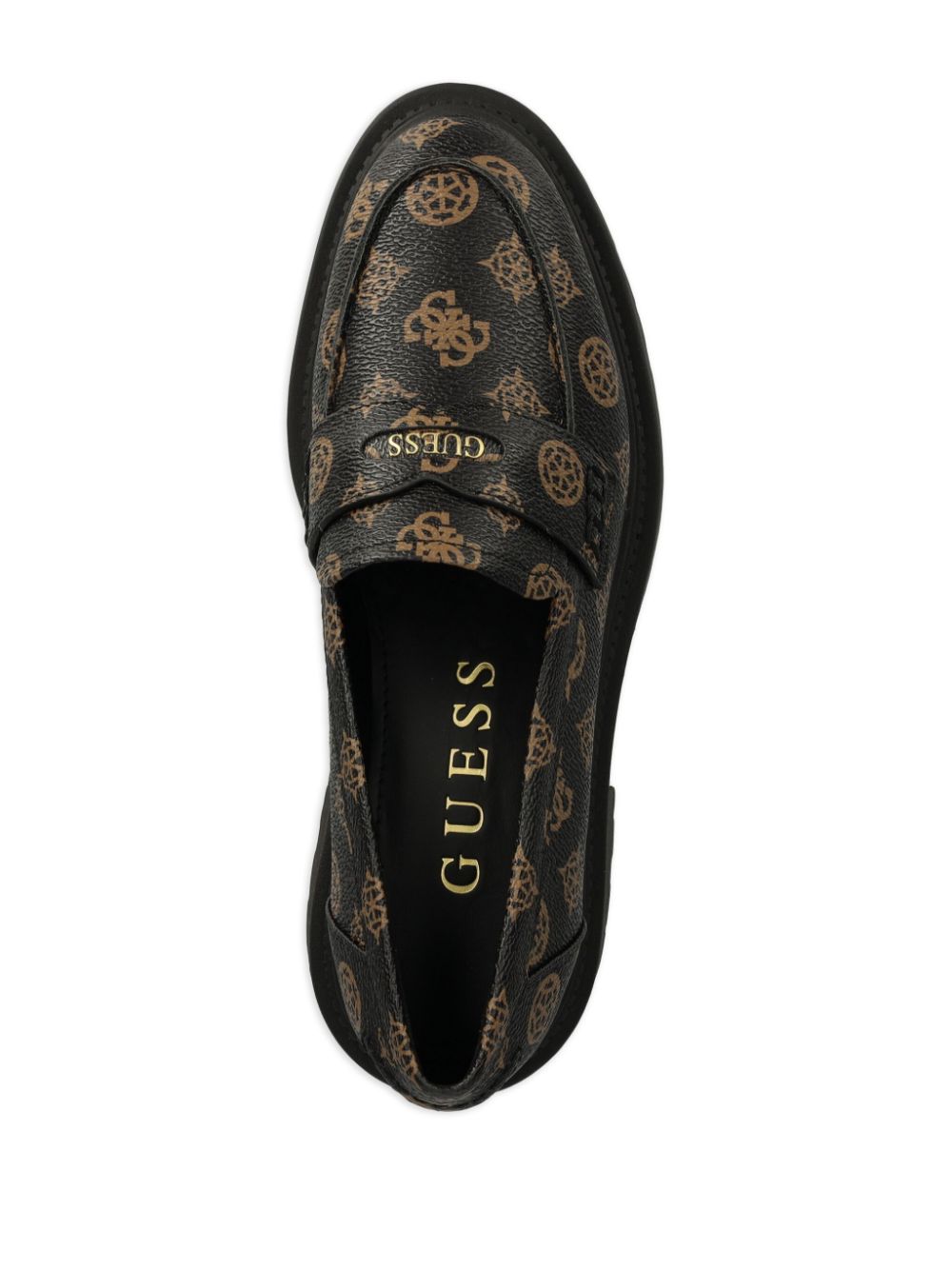 GUESS USA Loafers met logoprint Bruin