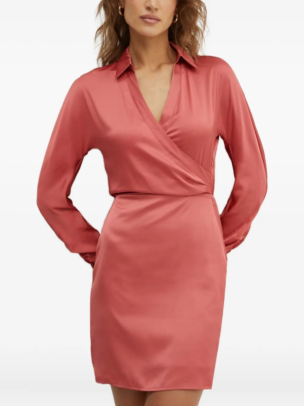 GUESS USA ギャザーミニドレス - オレンジ GUESS USA ギャザーミニドレス - オレンジ