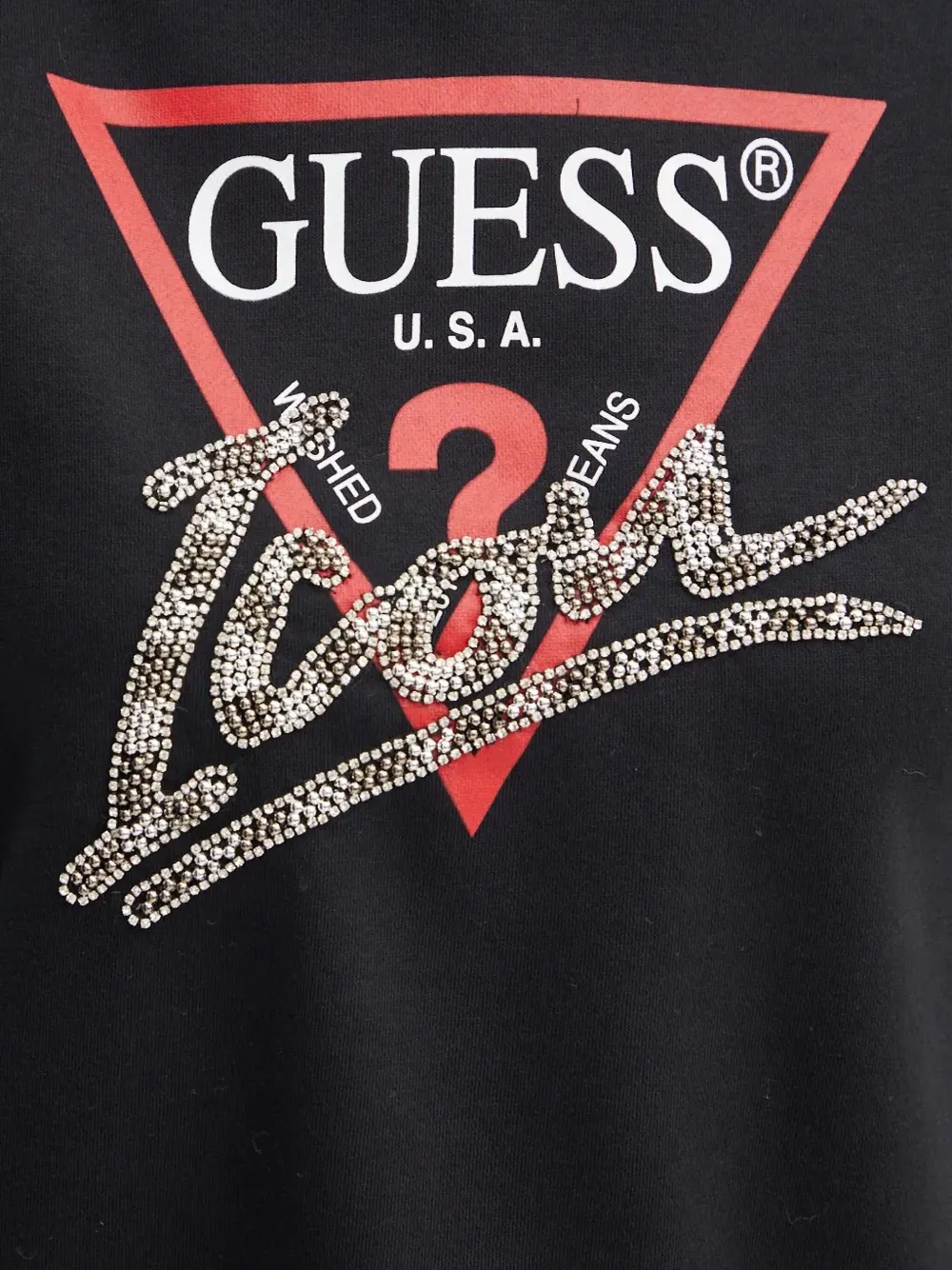 Guess Usa Graphic-print Hoodie In Black