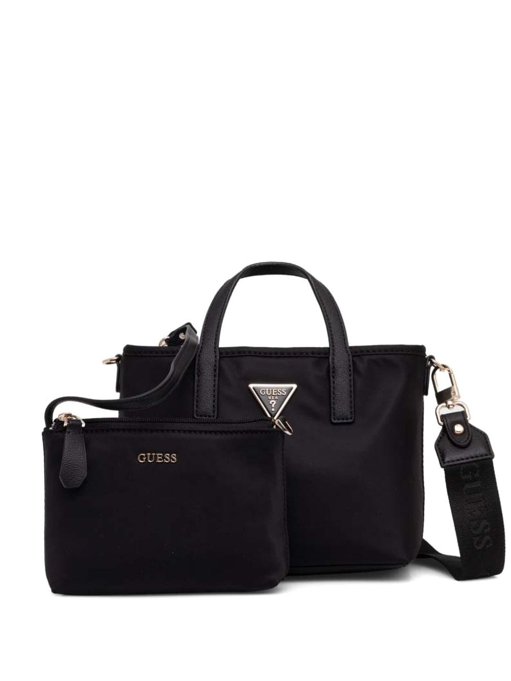 GUESS USA LOGO-PLAQUE TWO-WAY HANDBAG 