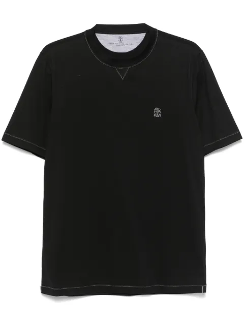 Brunello Cucinelli playera con logo bordado