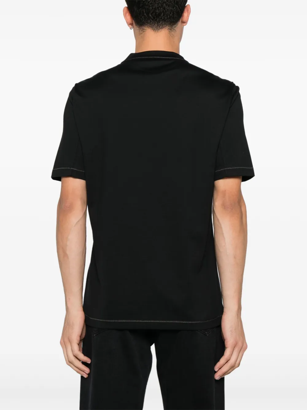 Brunello Cucinelli T-shirt met geborduurd logo Zwart