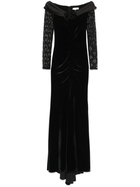 NISSA velvet maxi dress