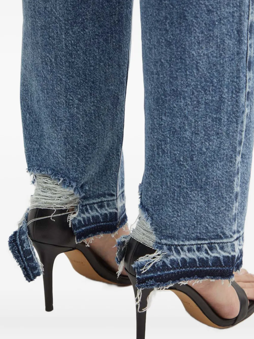 Guess Usa Frayed-effect Denim Jeans In Blue