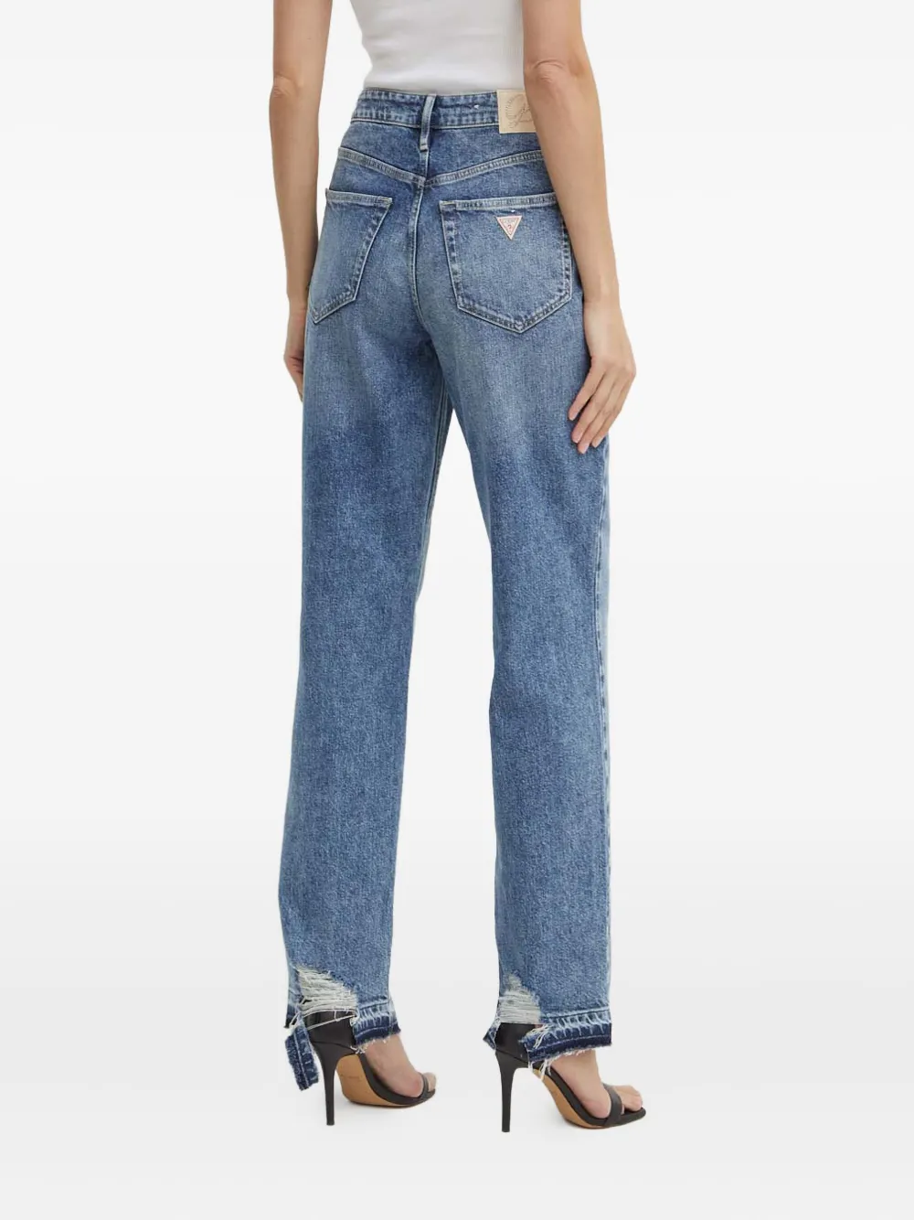 Guess Usa Frayed-effect Denim Jeans In Blue