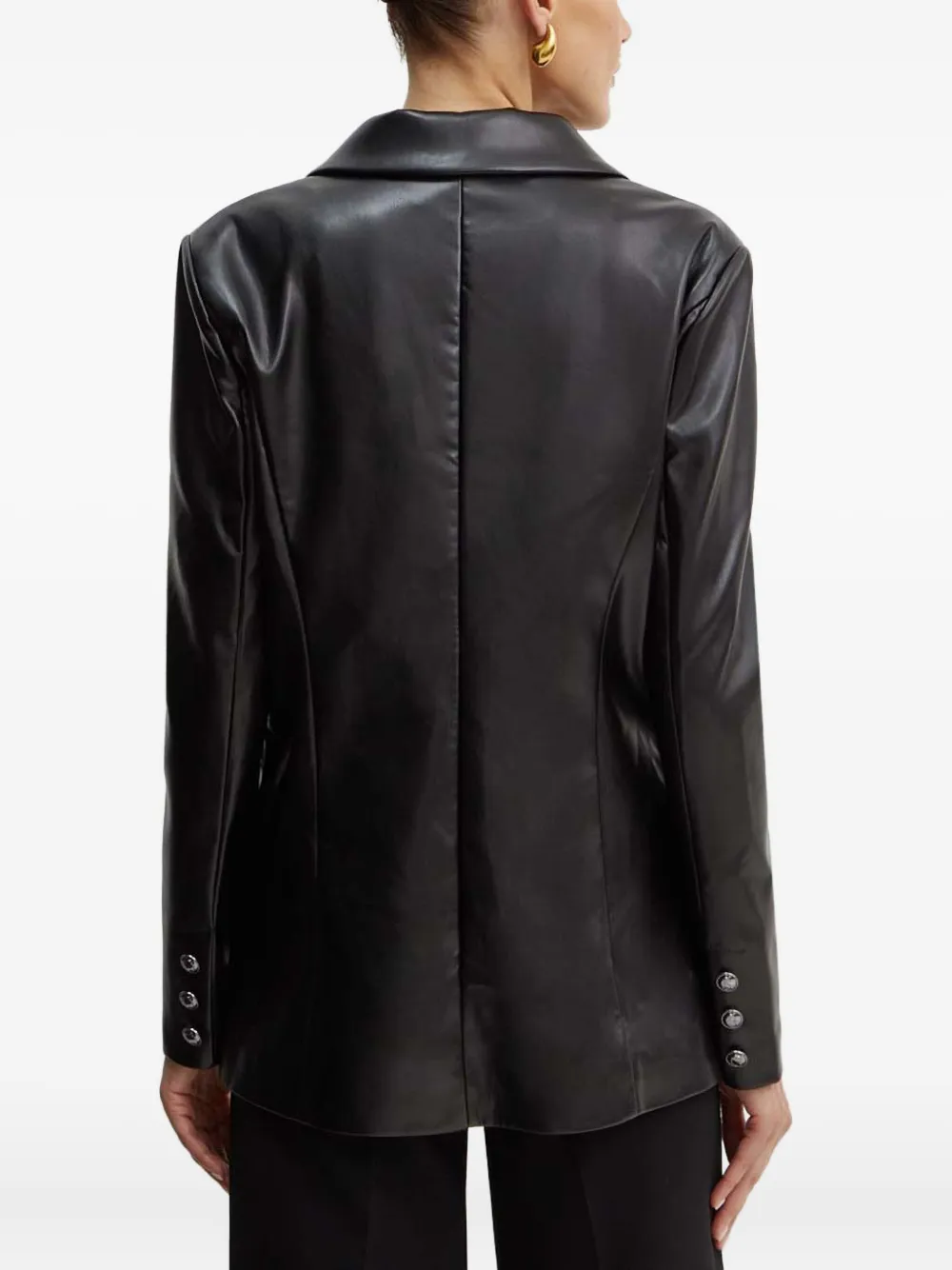 Guess Usa Single-breasted Notch-lapel Blazer In Black
