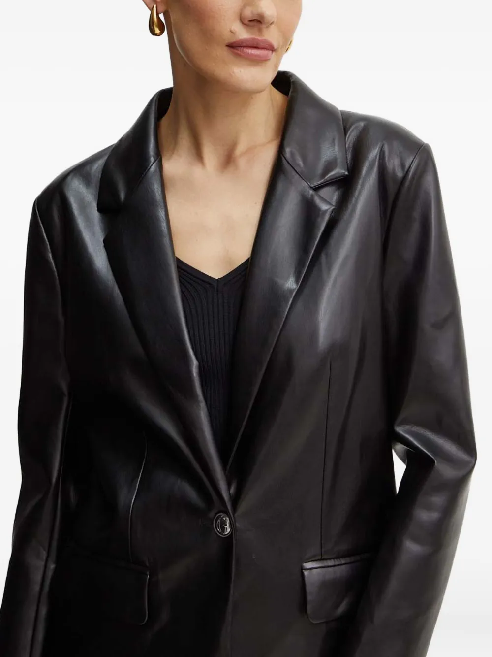 Guess Usa Single-breasted Notch-lapel Blazer In Black