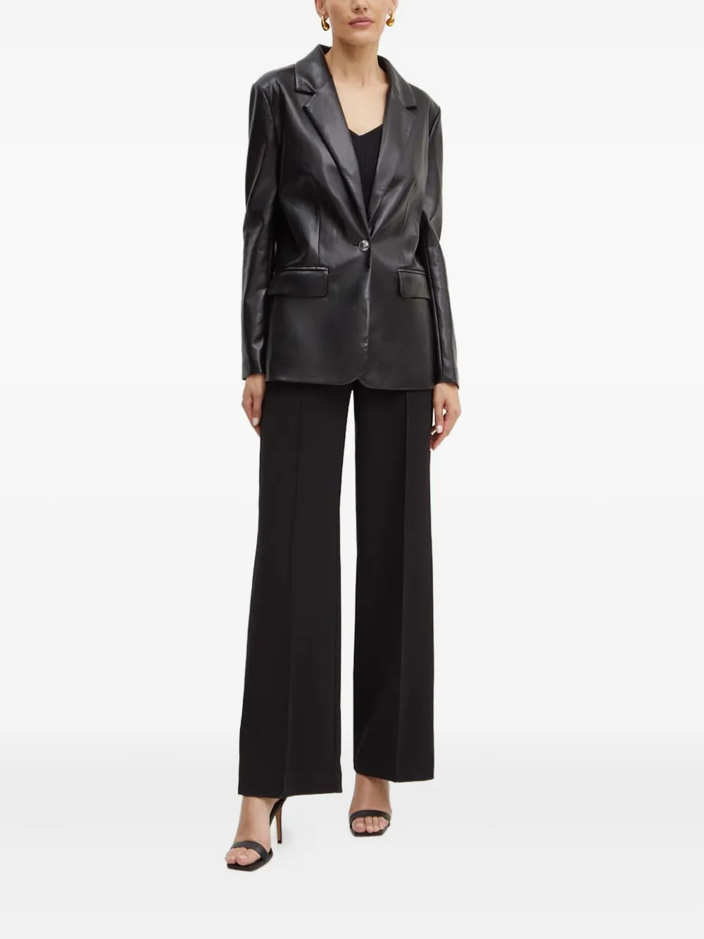 Guess Usa Single-breasted Notch-lapel Blazer In Black