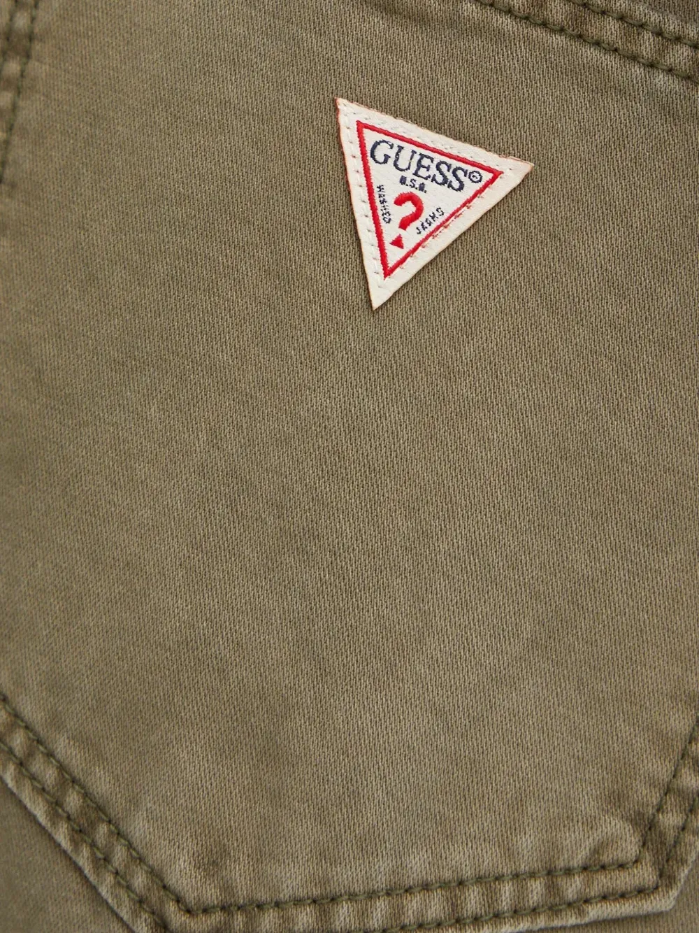 Guess Usa Logo-detail Denim Jeans In Green