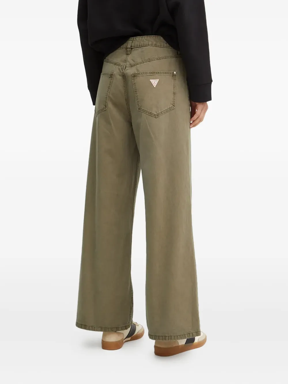 Guess Usa Logo-detail Denim Jeans In Green