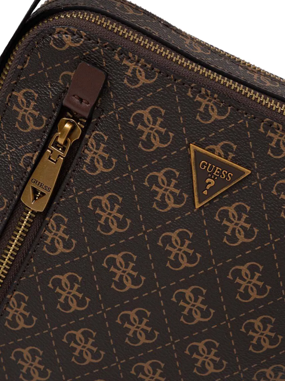  Guess Usa Monogram Messenge Bag - Brown 