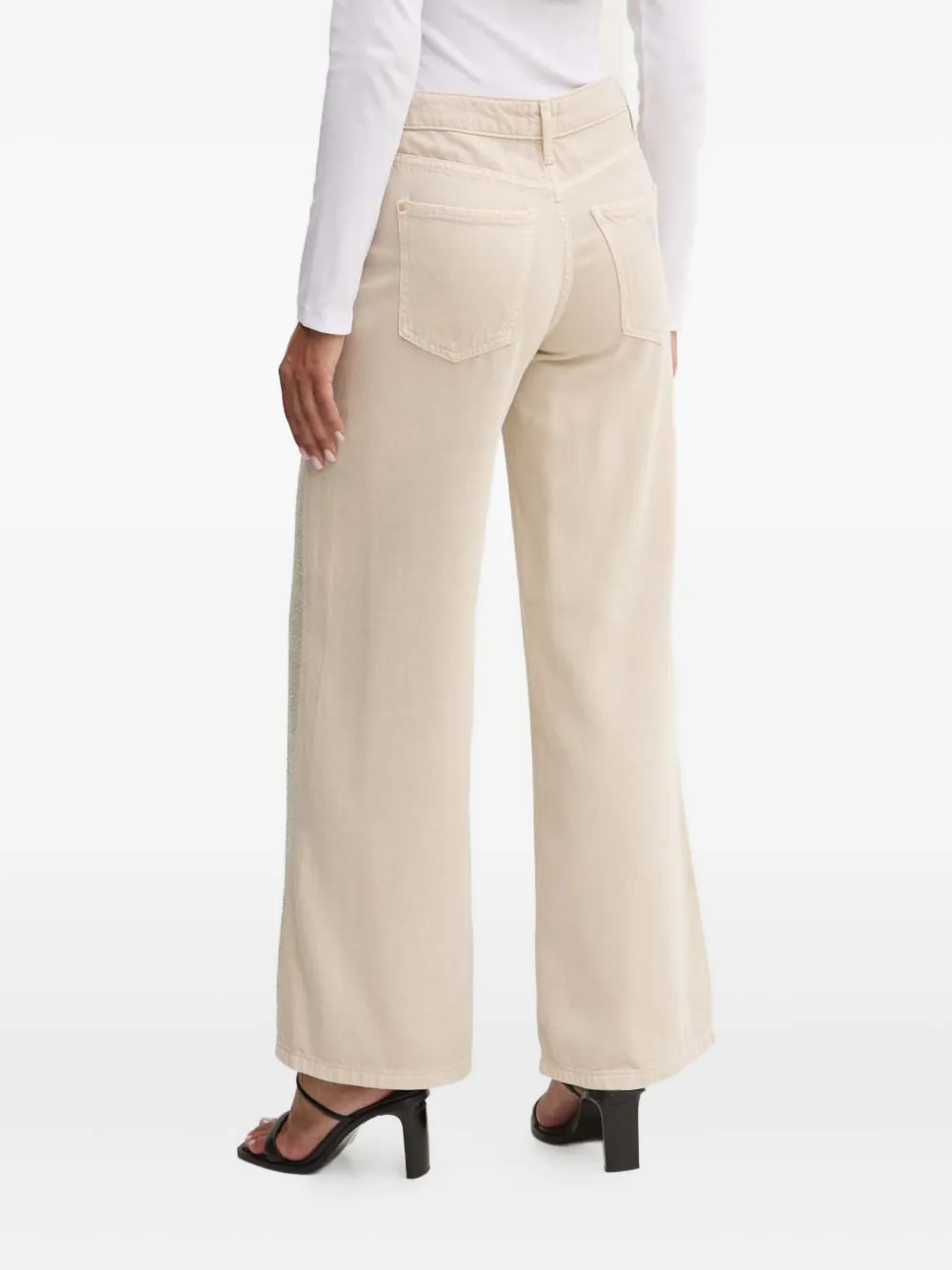 Guess Usa Rhinestone Embellished Jeans In Neutral