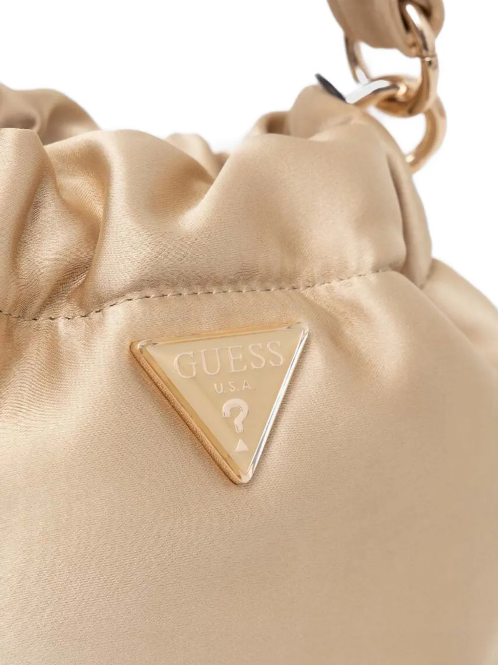 GUESS USA Satijnen bucket-tas Goud