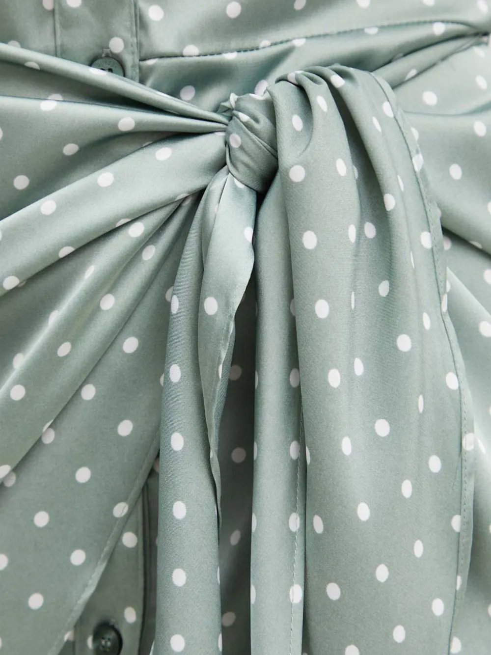 Guess Usa Polka-dot Tie Mini Dress In Green