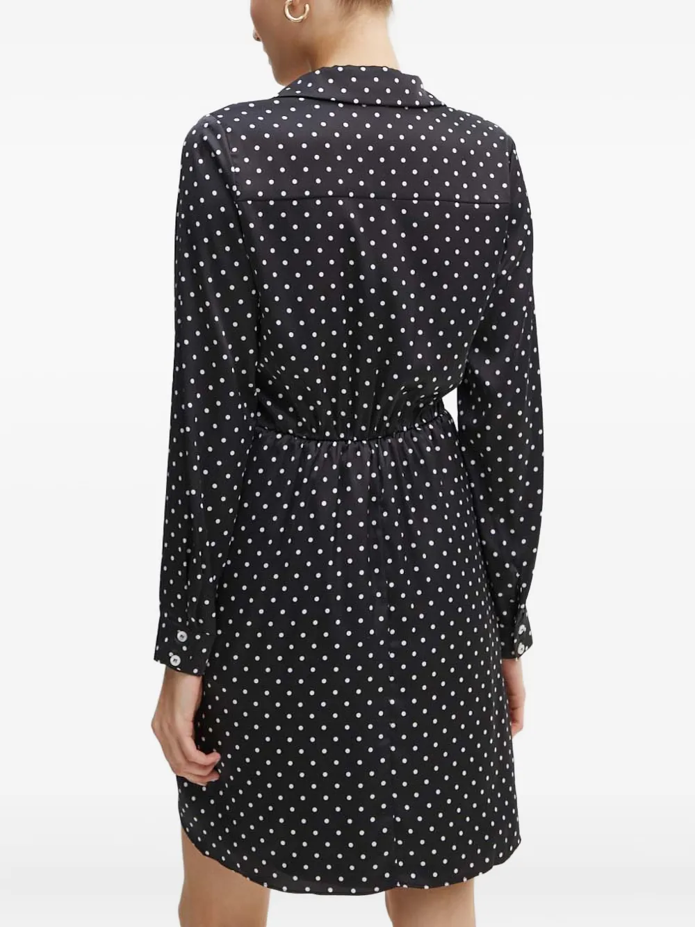 Guess Usa Polka-dot Tie Mini Dress In Blue