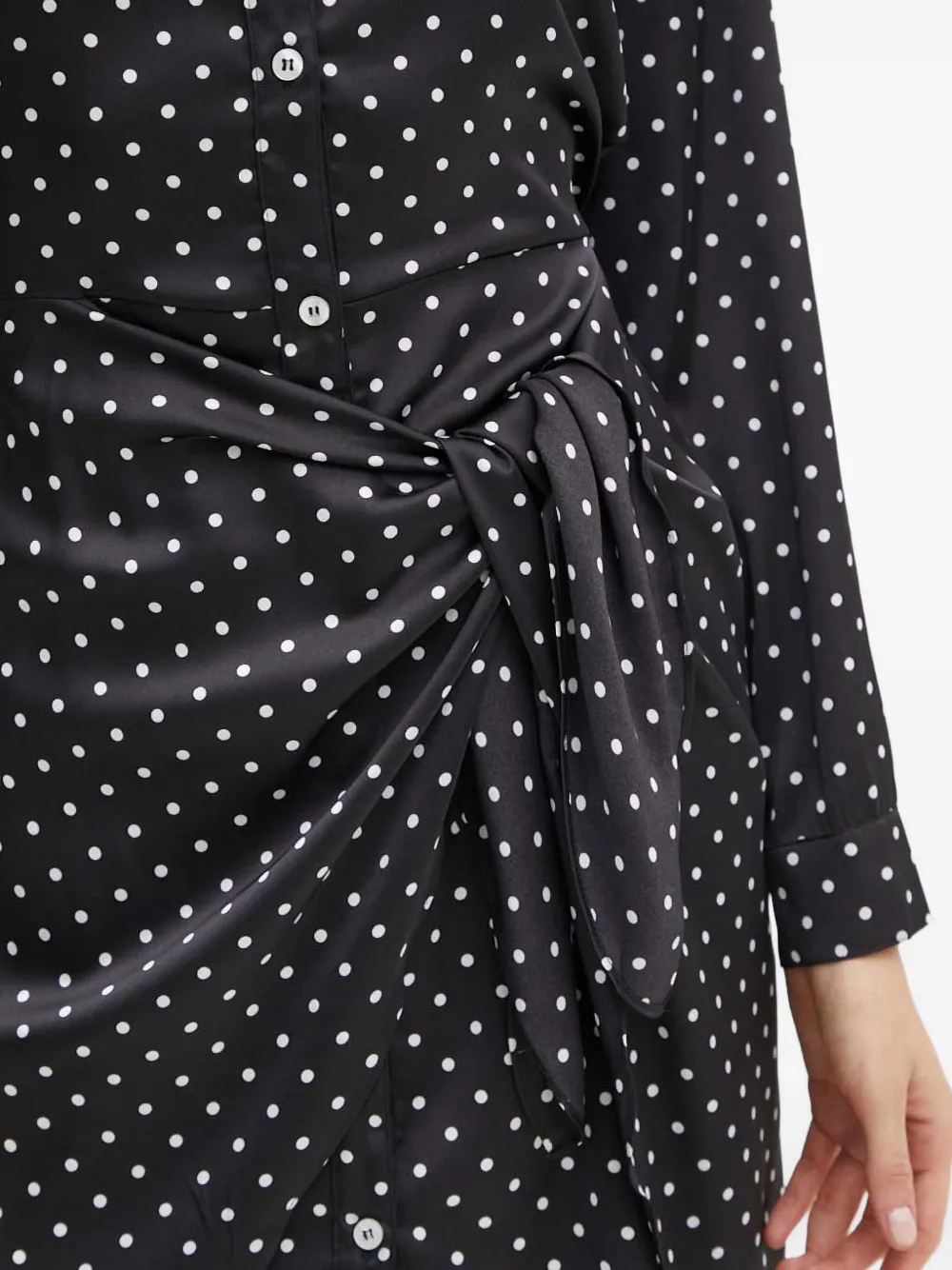 Guess Usa Polka-dot Tie Mini Dress In Blue