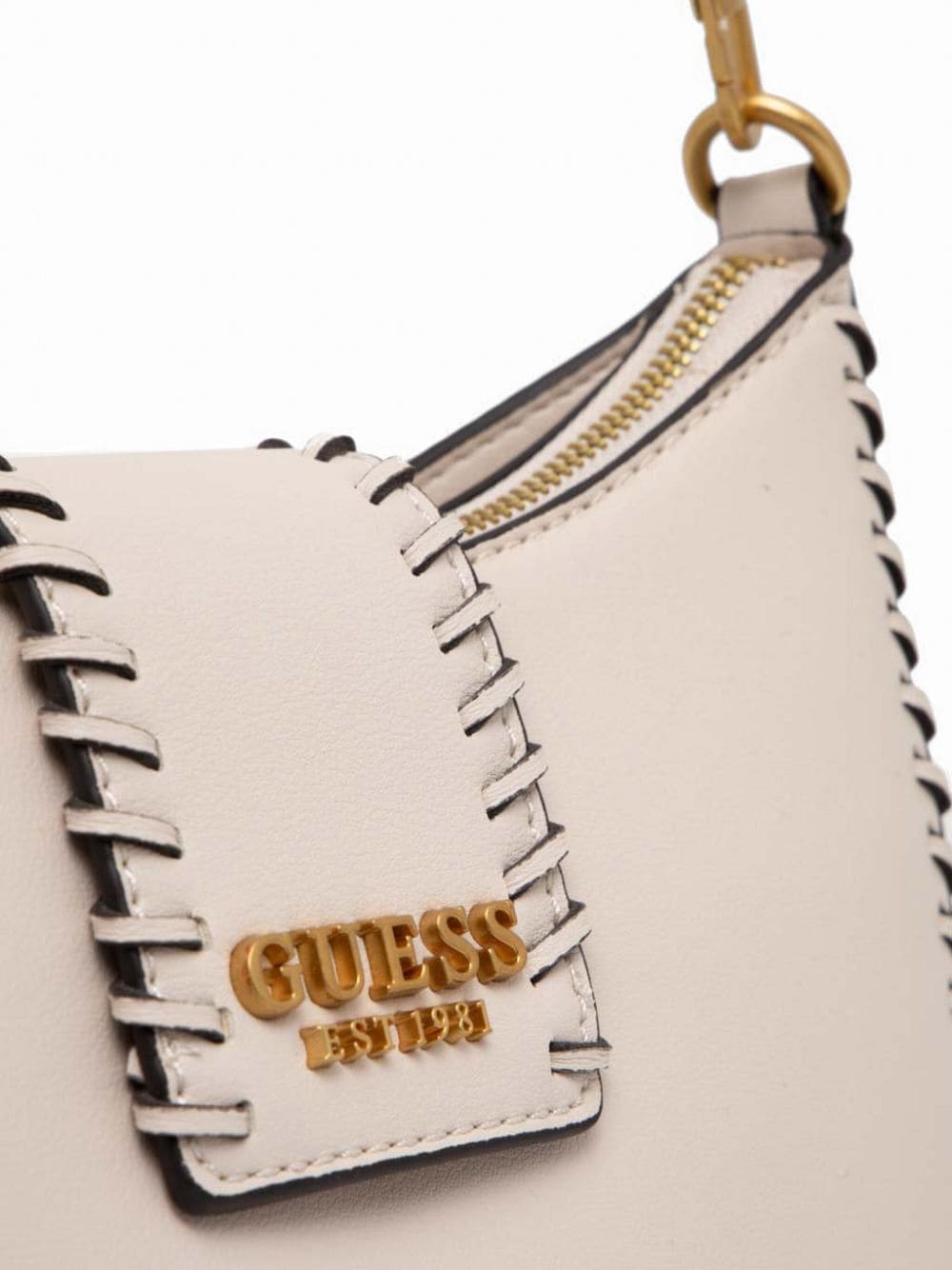 Shop Guess Usa Logo-lettering Shoulder Bag In Neutrals