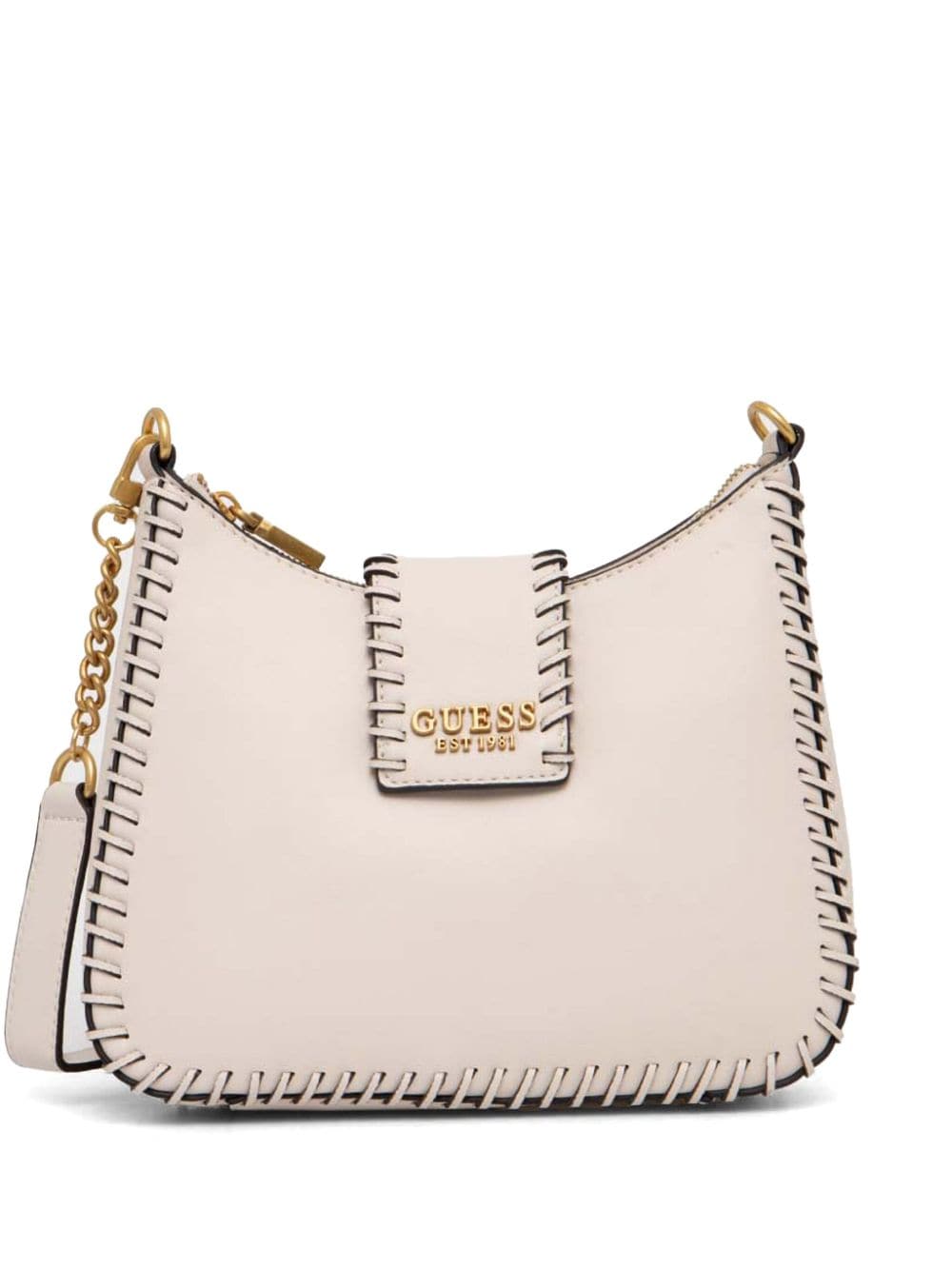 Guess Usa Logo-lettering Shoulder Bag In Neutrals