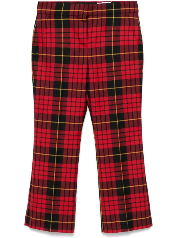 Tartan cropped trousers hot sale