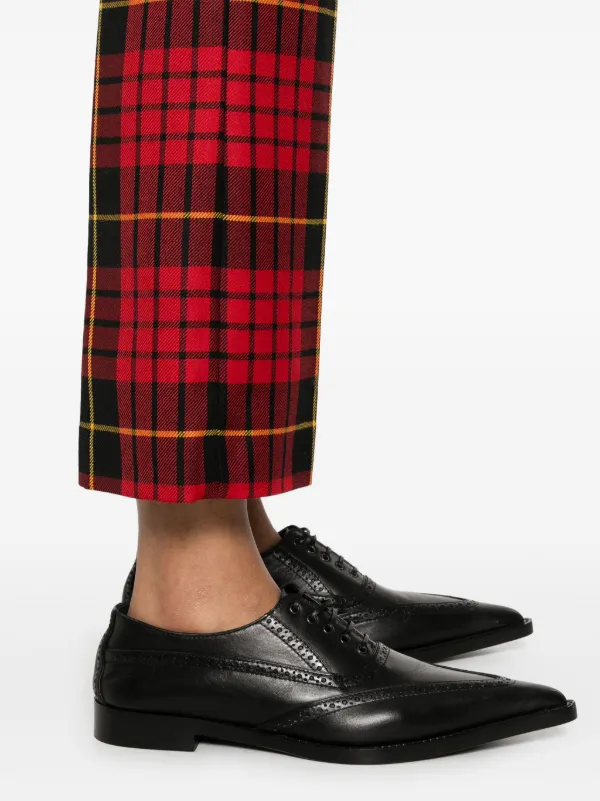 Alexander McQueen チェック クロップドパンツ | レッド | FARFETCH JP