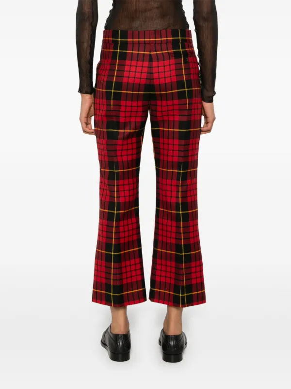 Alexander McQueen チェック クロップドパンツ | レッド | FARFETCH JP