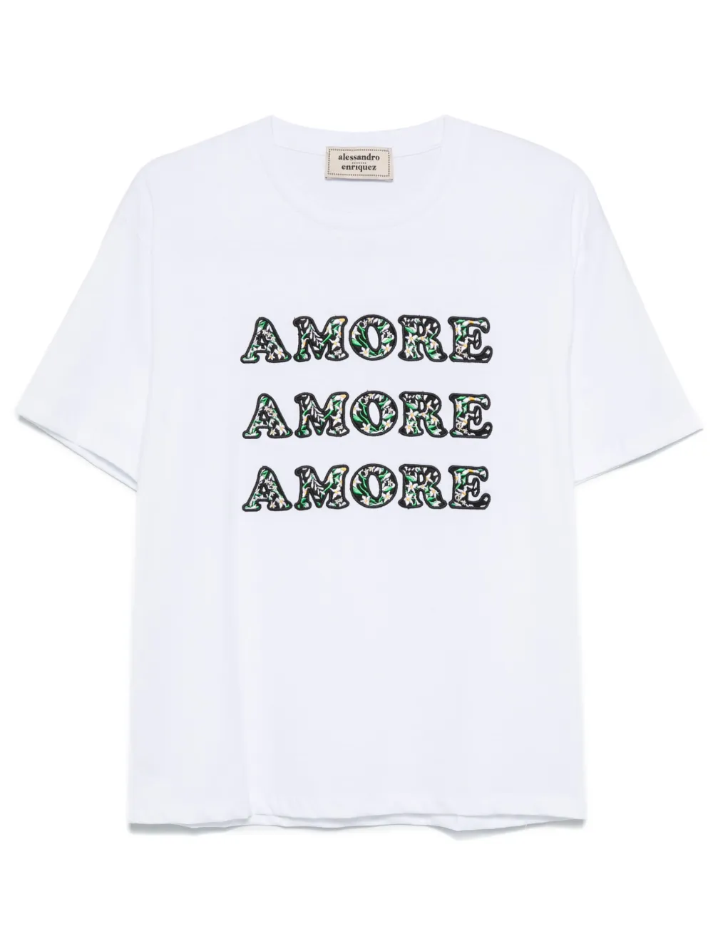 Alessandro enriquez T-shirt met geborduurde tekst Wit