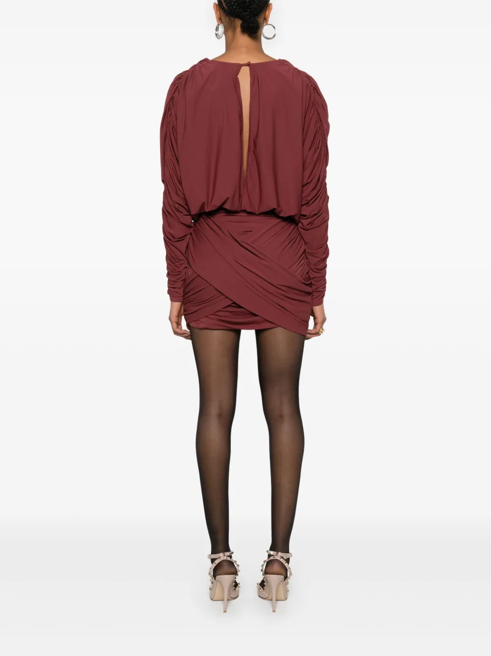 Magda Butrym Mini-jurk met V-hals Rood