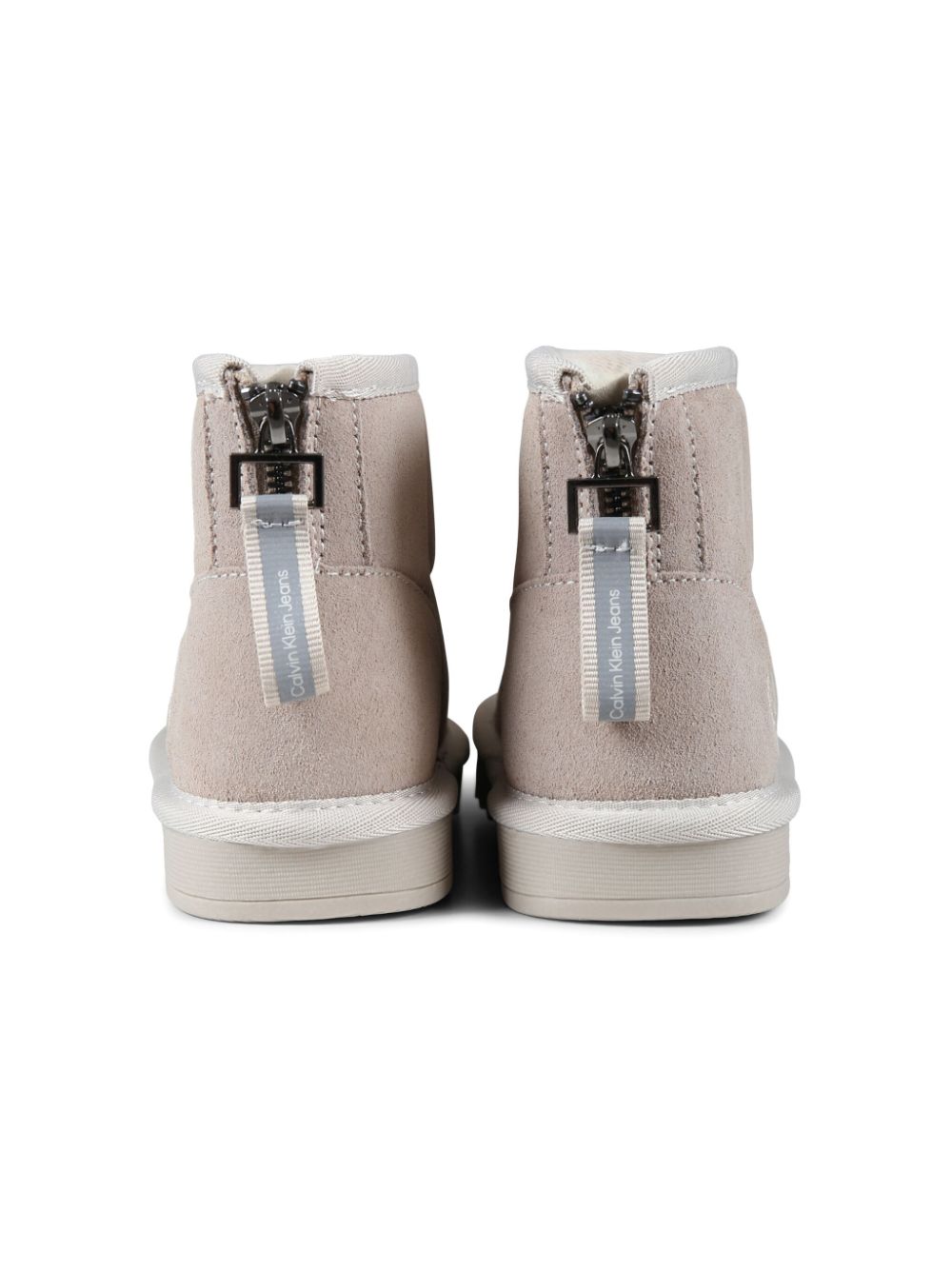 Calvin Klein Kids Knielaarzen met geborduurd logo Beige