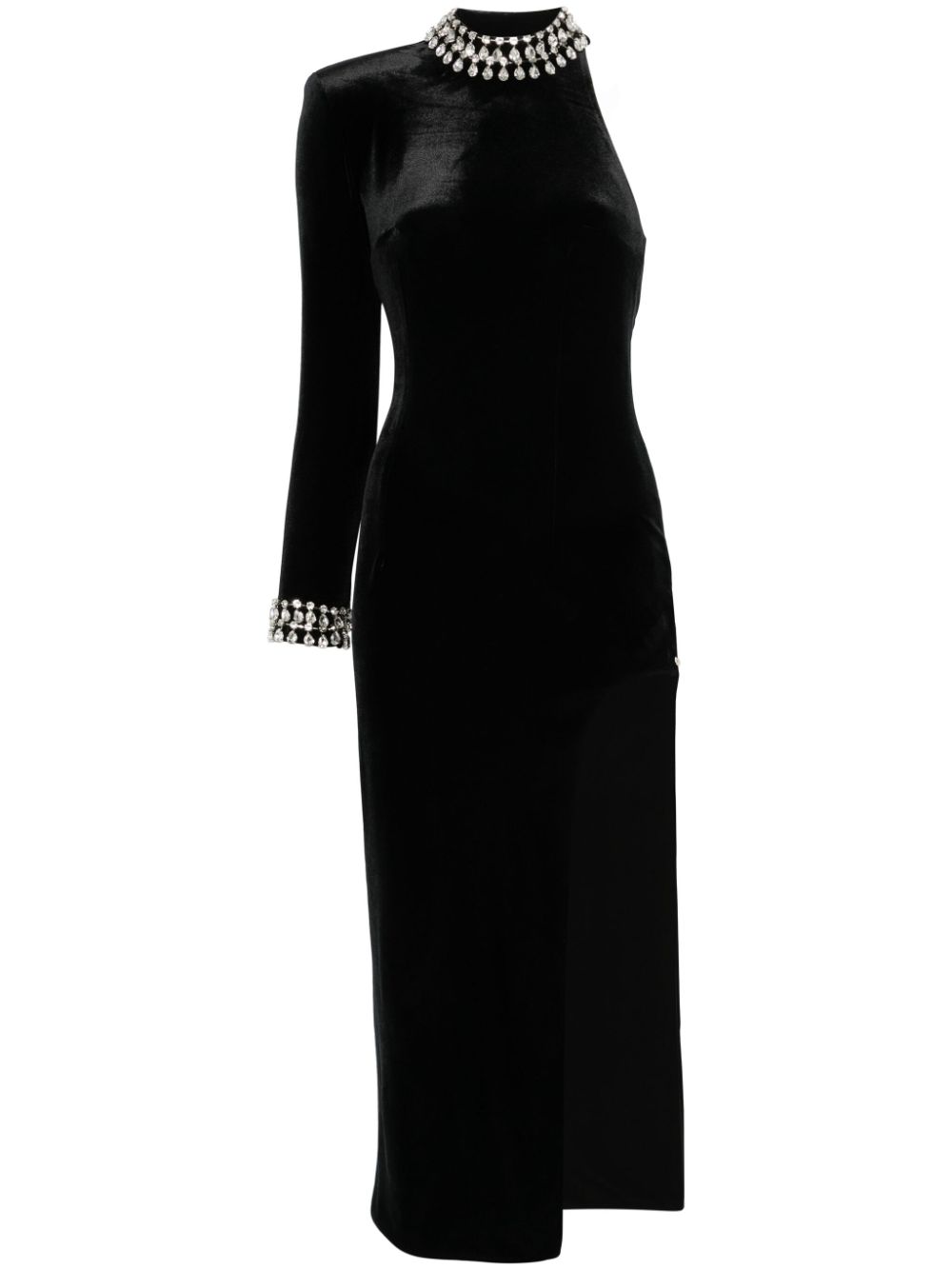 NISSA crystal-embellished dress - Black