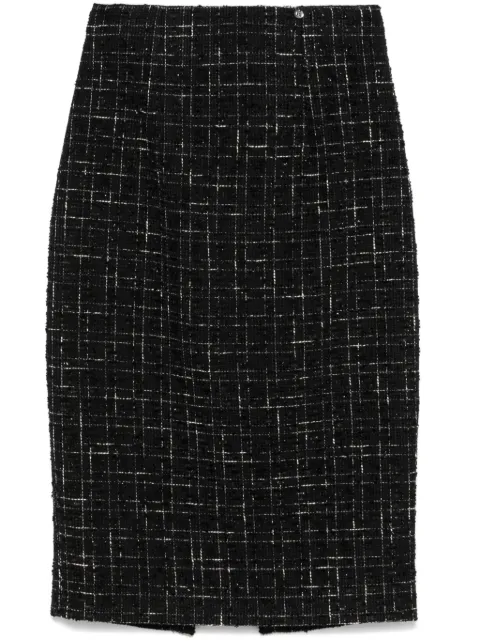 NISSA high-waisted bouclé midi skirt