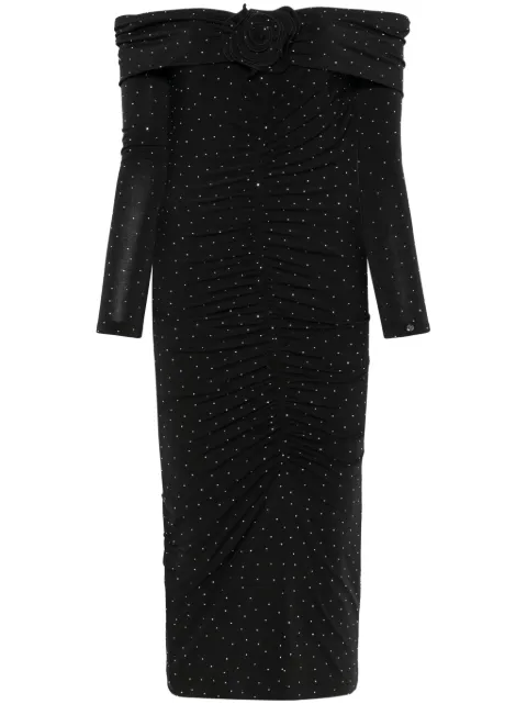 NISSA vestido midi con detalles de cristal