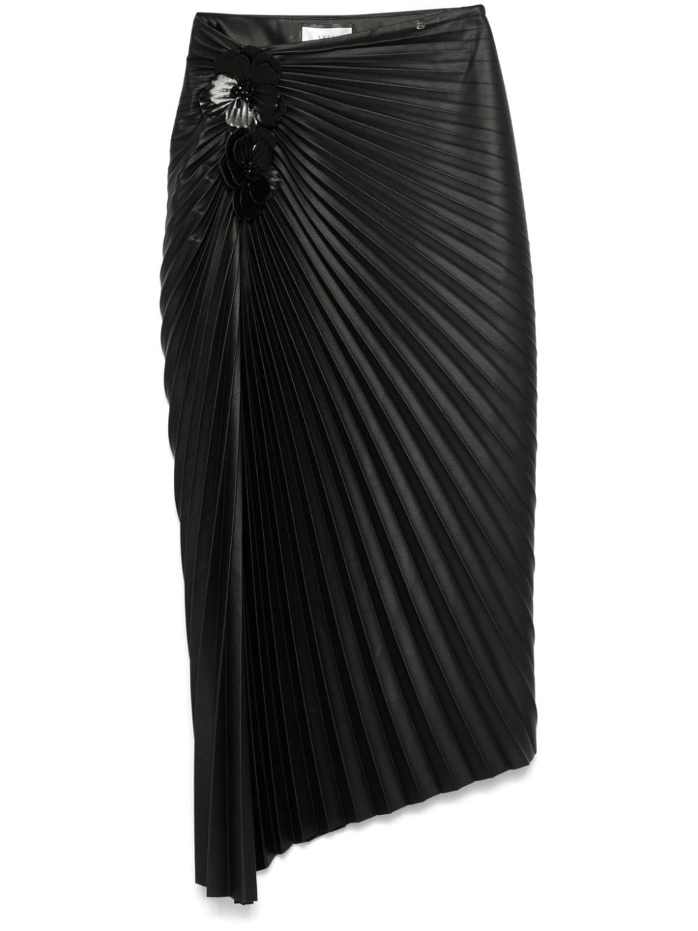 Shop Nissa Pleated Midi Skirt In Black