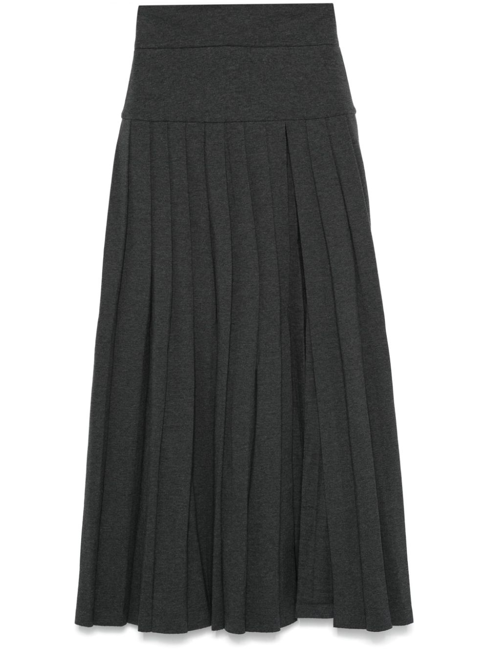 Norma Kamali side-slit pleated maxi skirt - Grey