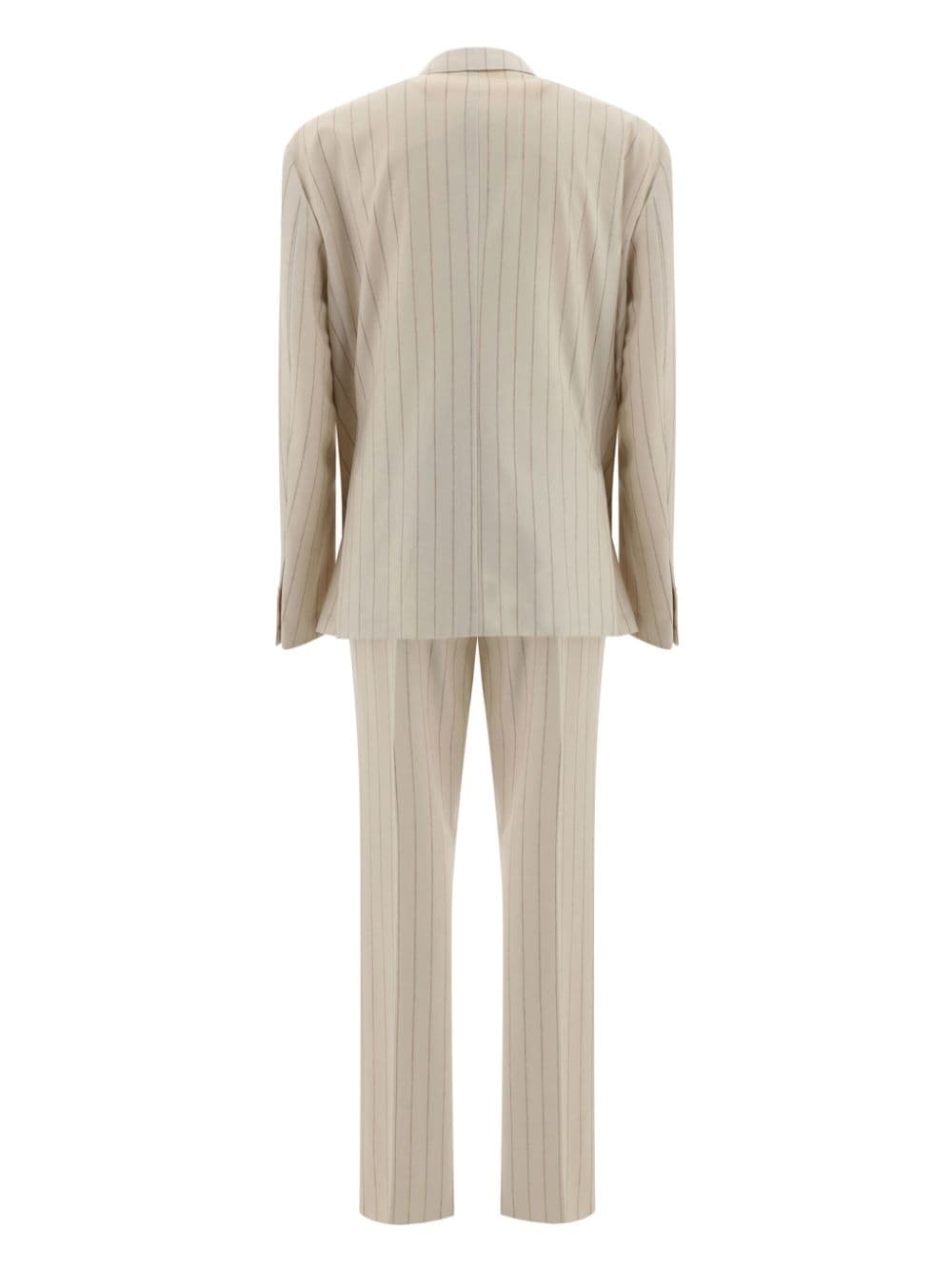 Shop Gi Capri Striped Wool Suit In Neutrals