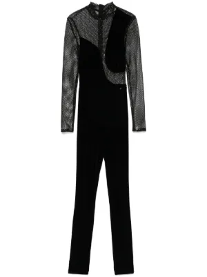 Acne Studios ロングスリーブ ツイルジャンプスーツ | ブラック 