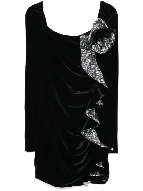 NISSA sequin-detail velvet mini dress