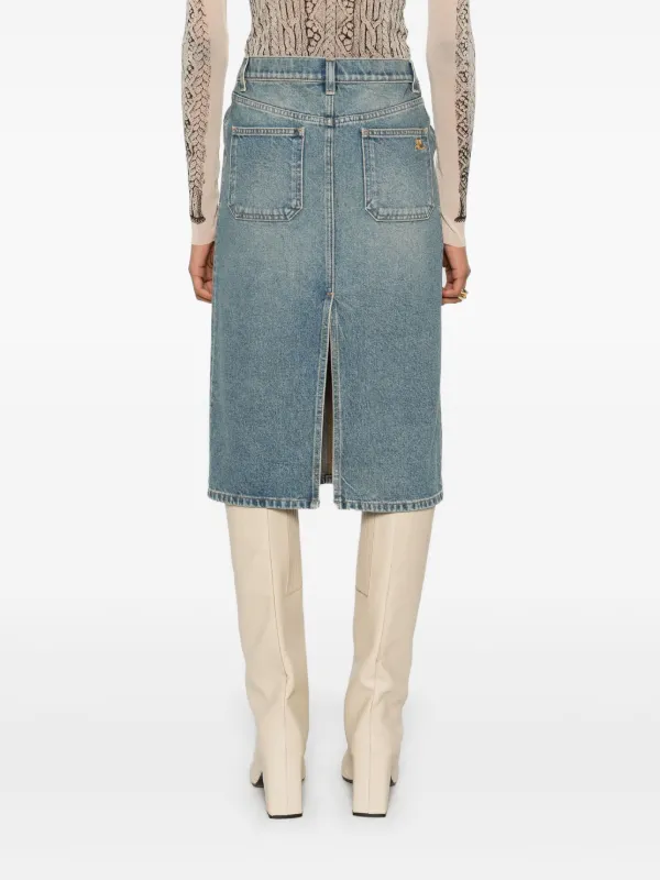 スカート COURREGES COTTON DENIM MIDI SKIRT Courrèges Denim Midi Skirt | Blue | FARFETCH TW