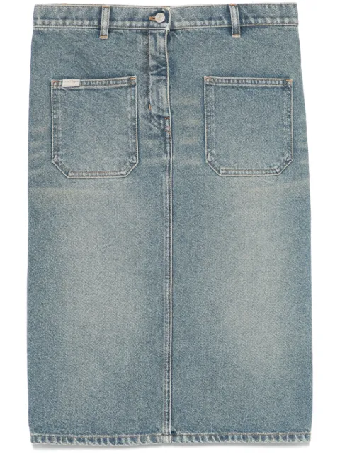 Courrèges denim midi skirt