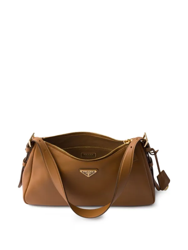 Prada Aimée Medium Leather Shoulder Bag | Brown | FARFETCH