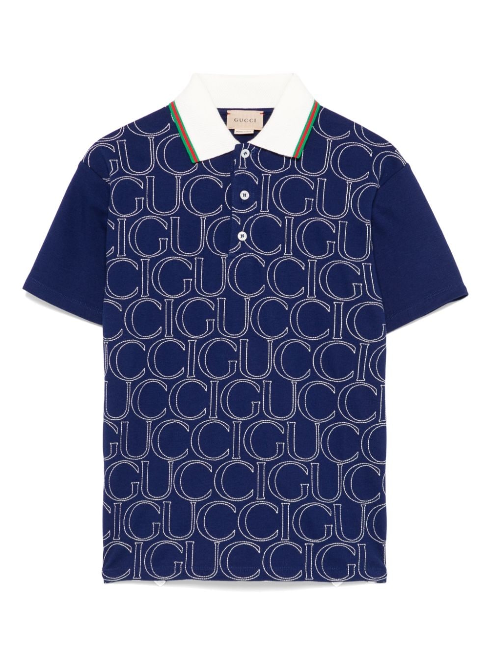 Gucci Kids Poloshirt met geborduurd logo Blauw