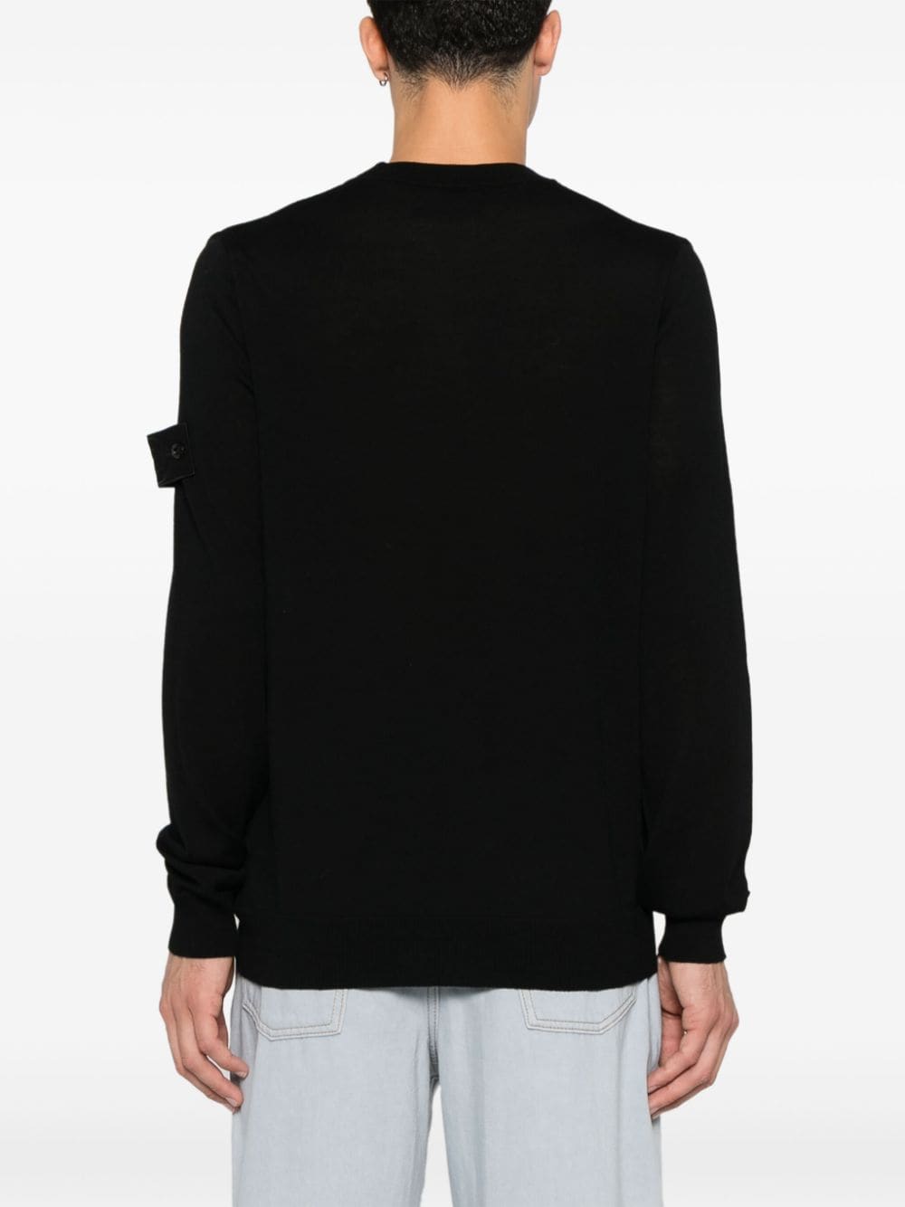 Shop Stone Island Compass-badge Sweater In Black