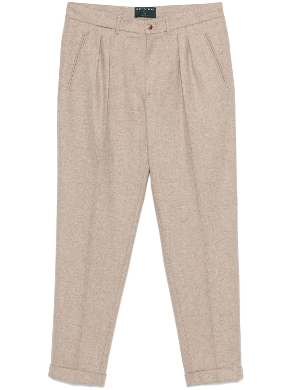 BOGLIOLI PLEATED TAPERED TAILORED TROUSERS 