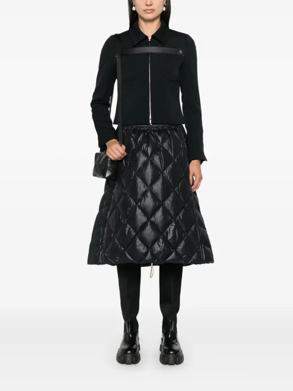 Jil Sander Down Midi Skirt | Black | FARFETCH NZ