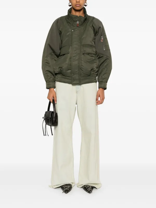 R13 ribbed-panel Bomber Jacket | Green | FARFETCH