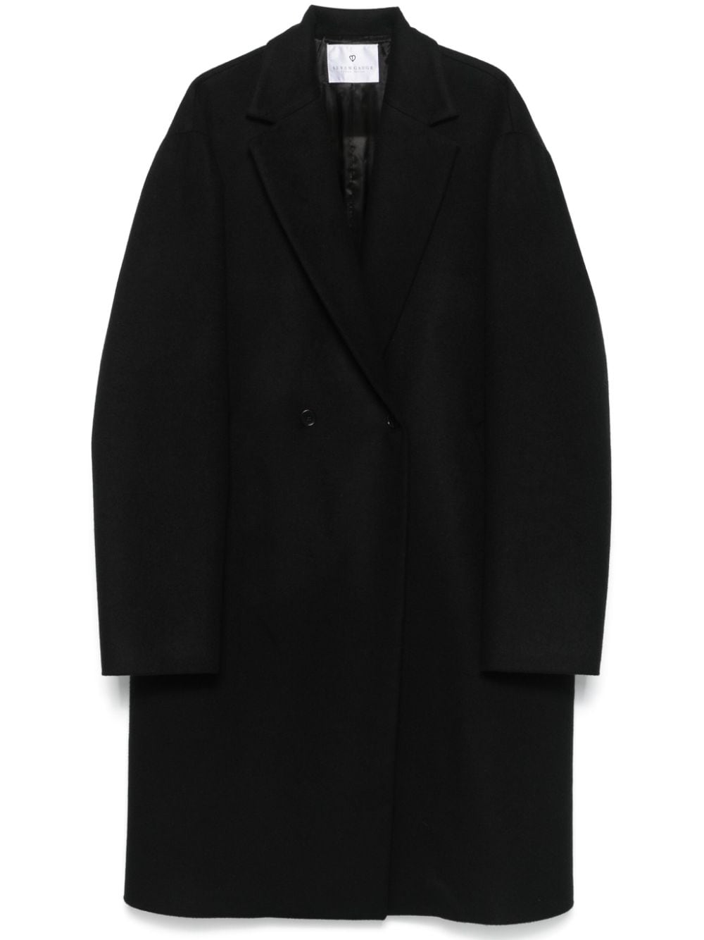 Shop Seven Gauge Double-breasted Coat In Black