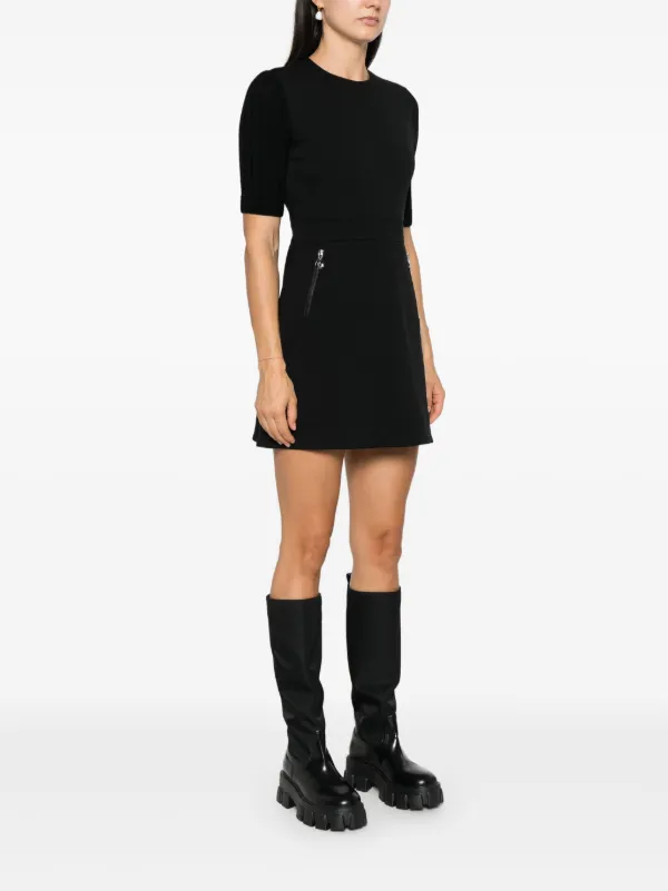 Moncler Flared Mini Dress | Black | FARFETCH
