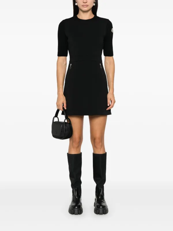 【関税＆送料込み】Moncler Mini Dress In Black With Balloon Moncler Flared Mini Dress | Black | FARFETCH