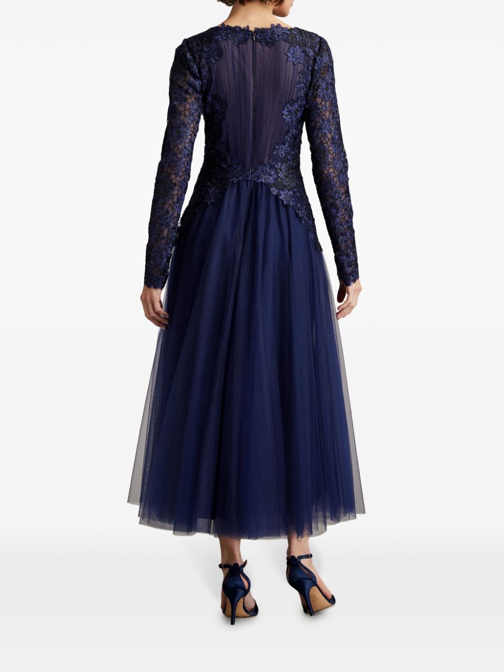 Tadashi Shoji Jurk met geborduurde bloemen - Blauw