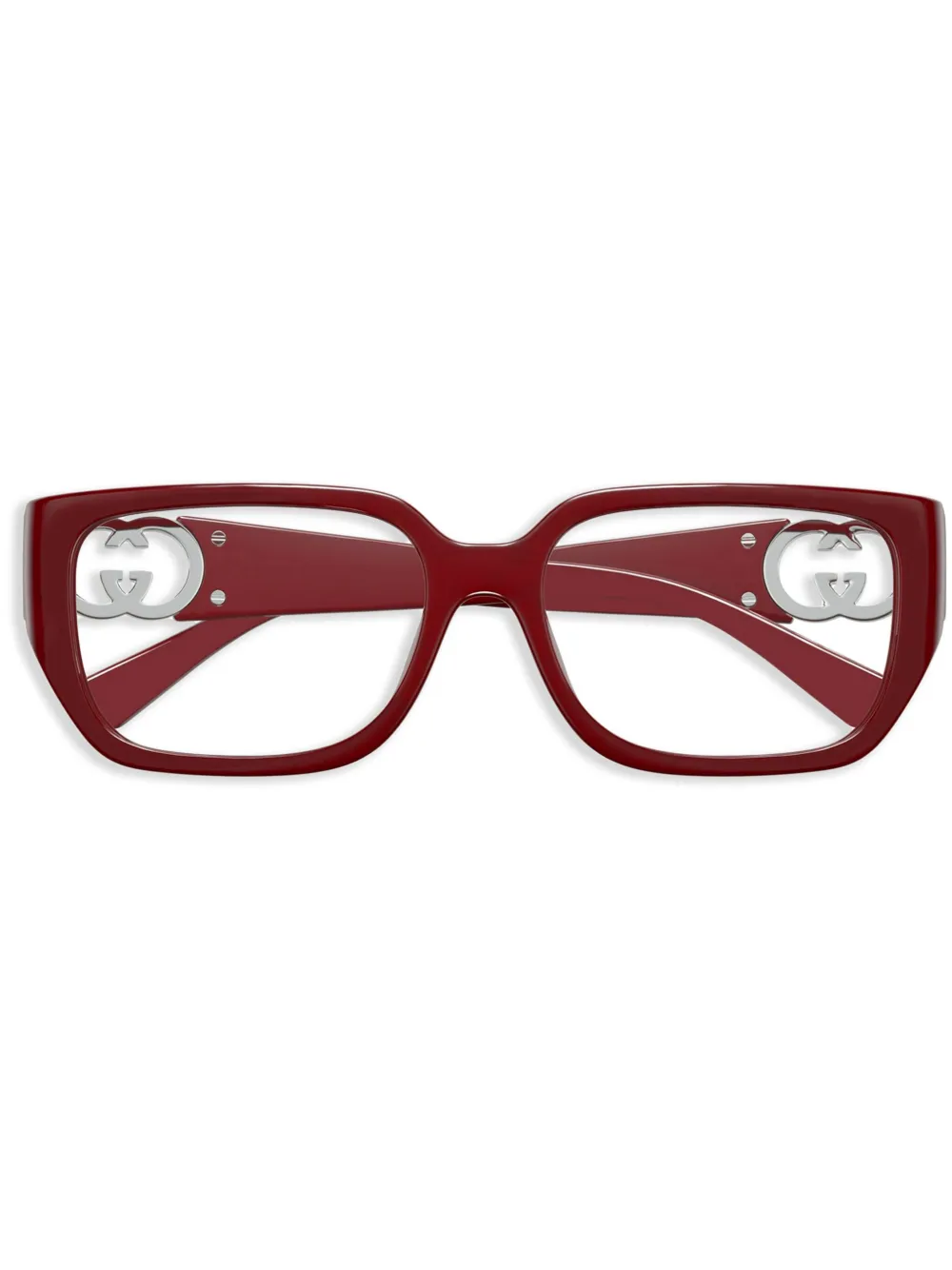 Gucci Eyewear Bril met rechthoekig montuur Rood